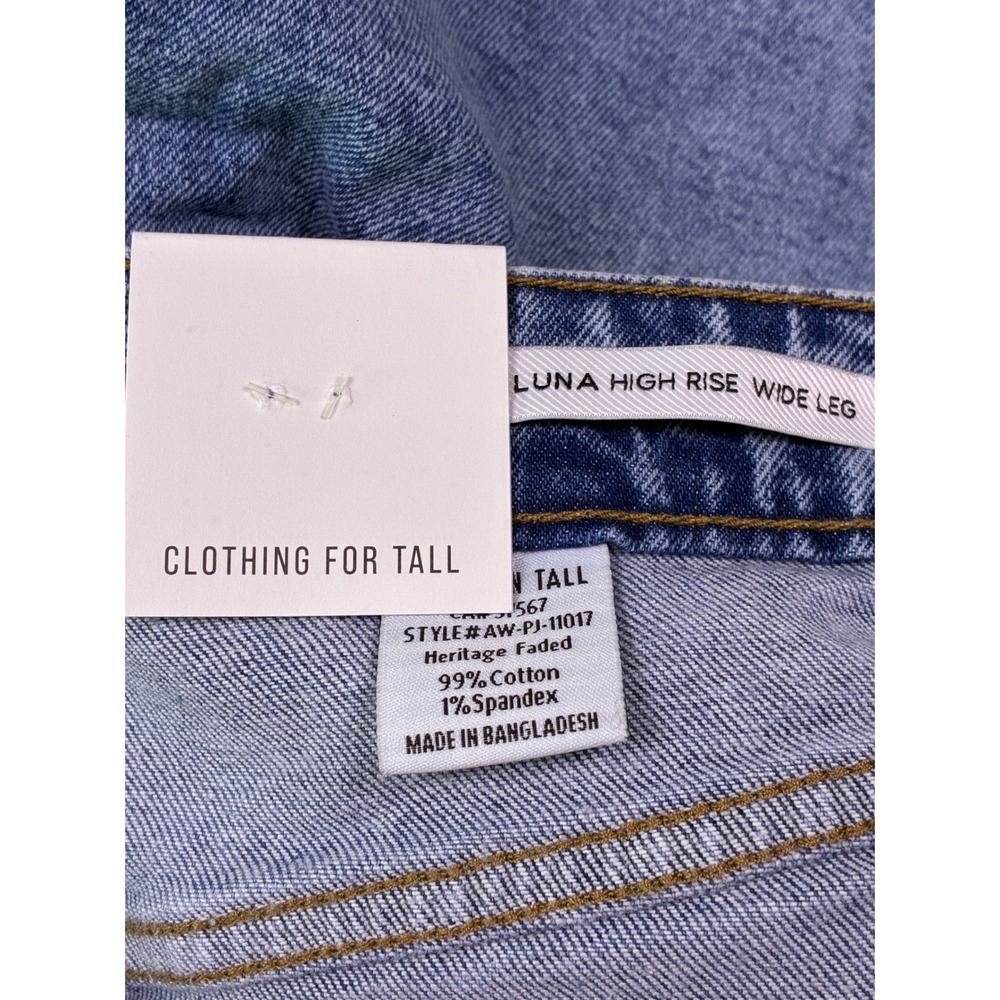 American Tall Luna High Rise Wide Leg Jeans Heritage Faded 29/37 - Picture 7 of 13
